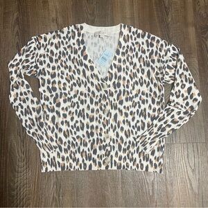 LOFT Leopard Print Cardigan - Black, Brown, Cream